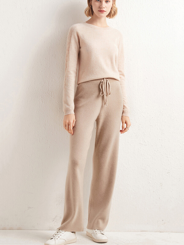 Classic Straight Leg Wool Pants For Women