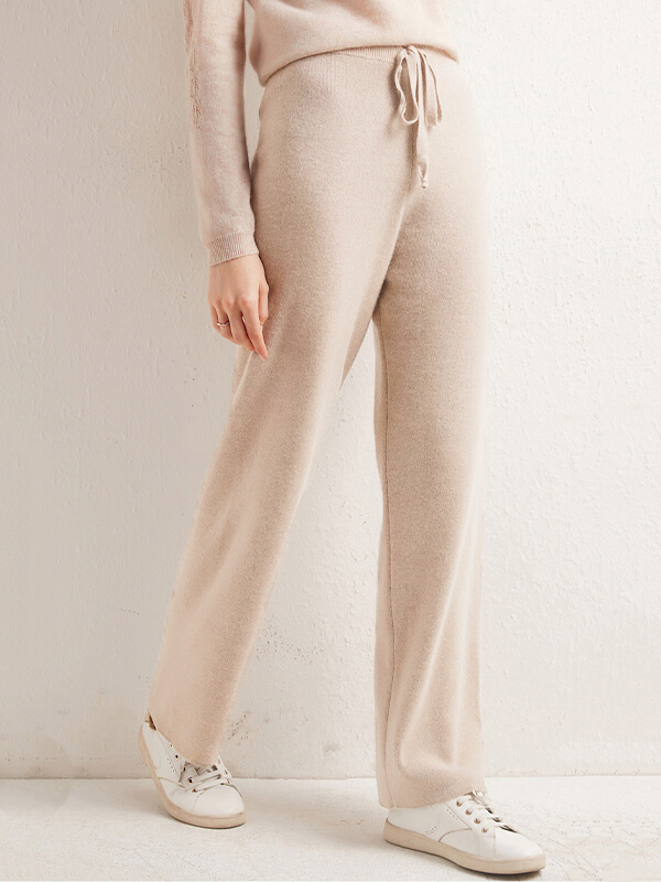 Classic Straight Leg Wool Pants For Women