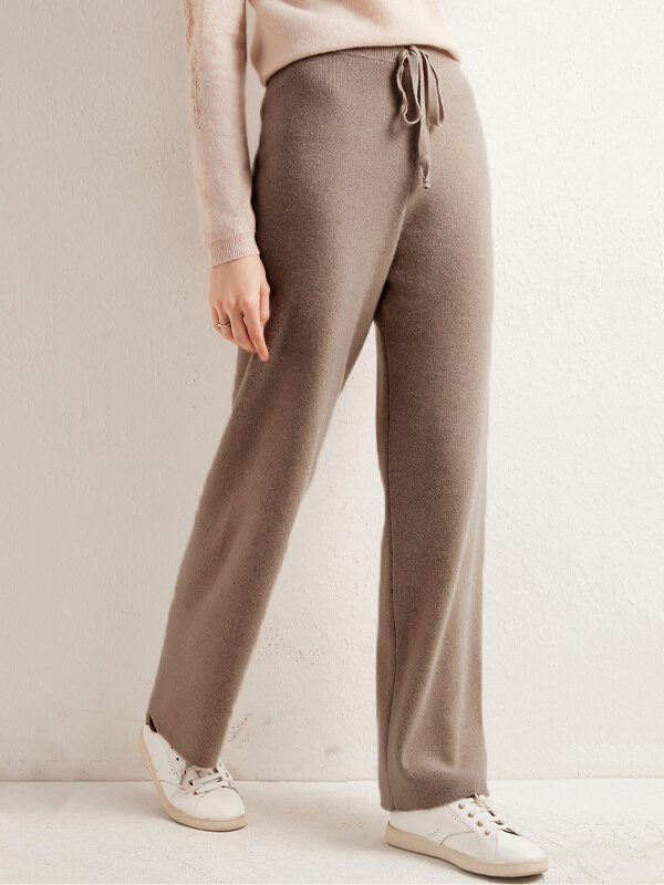 Classic Straight Leg Wool Pants For Women