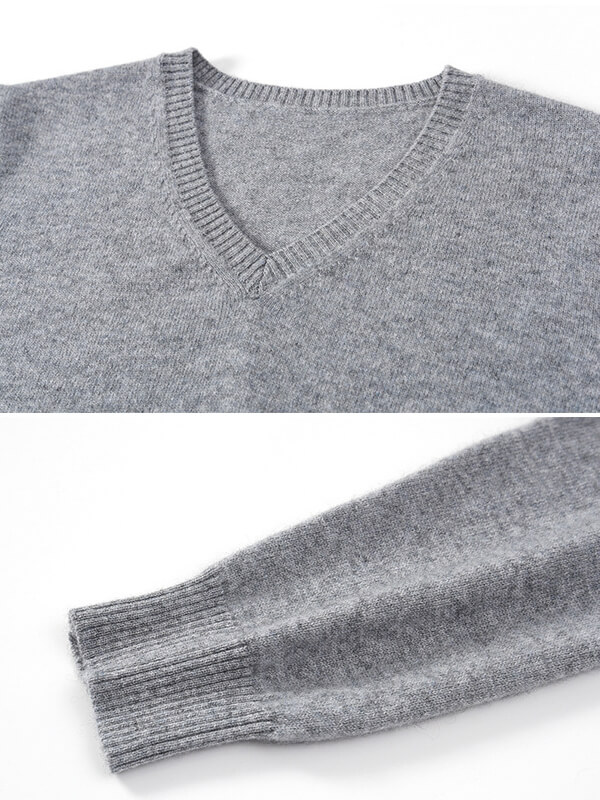 Basic V-Neck Cashmere Sweater For Women