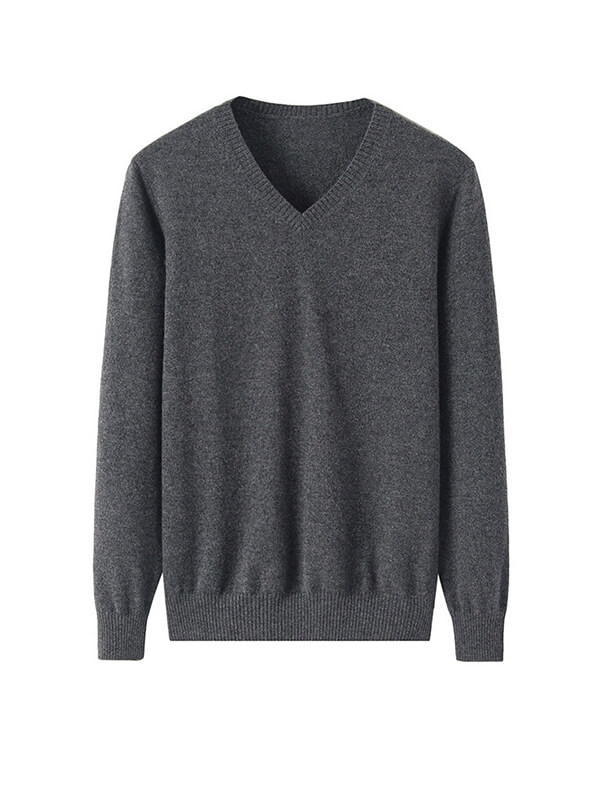 Basic V-Neck Cashmere Sweater For Women