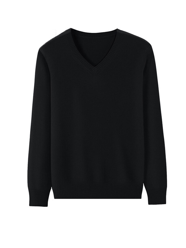 Basic V-Neck Cashmere Sweater For Women