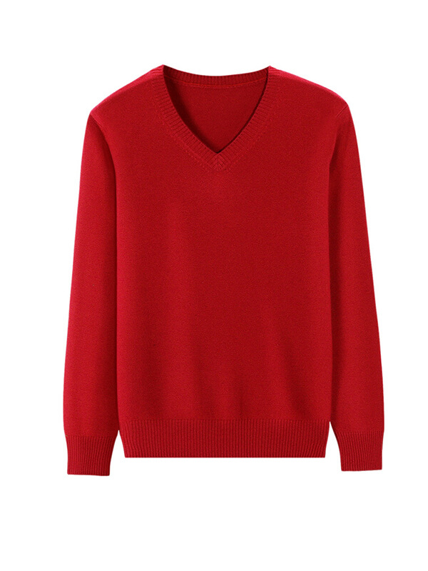 Basic V-Neck Cashmere Sweater For Women