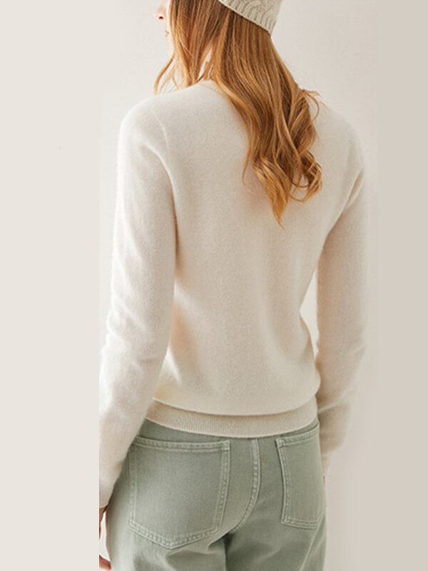 Basic Crewneck Cashmere Sweater For Women