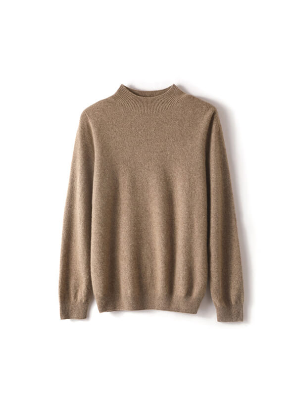 Classic Seamless Superfine Cashmere Mock-Neck Sweater