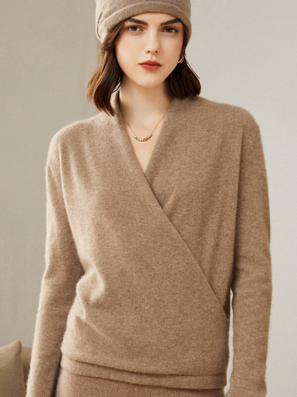 Women's Superfine 100% Cashmere Feminine Wrap Sweater