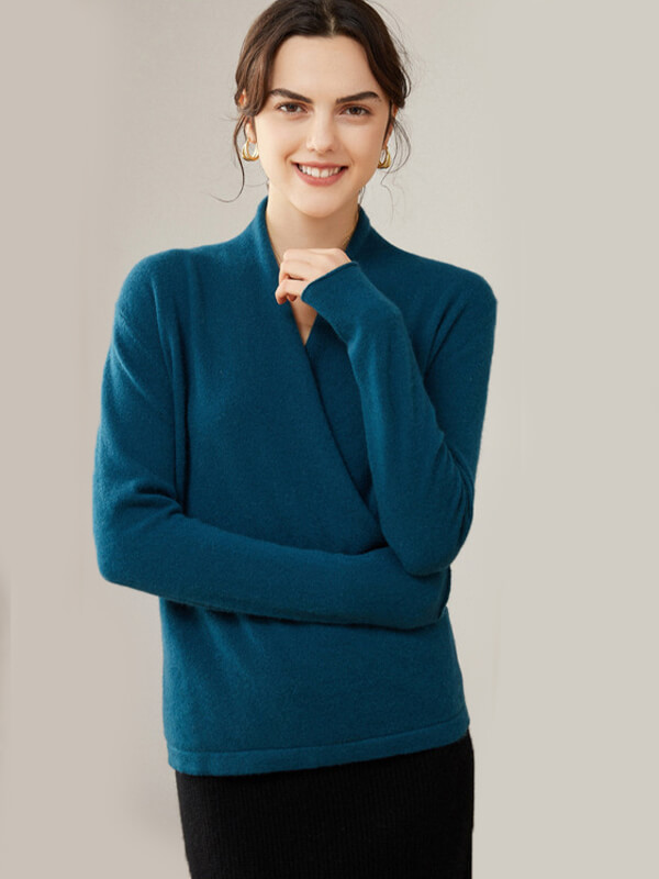 Women's Superfine 100% Cashmere Feminine Wrap Sweater