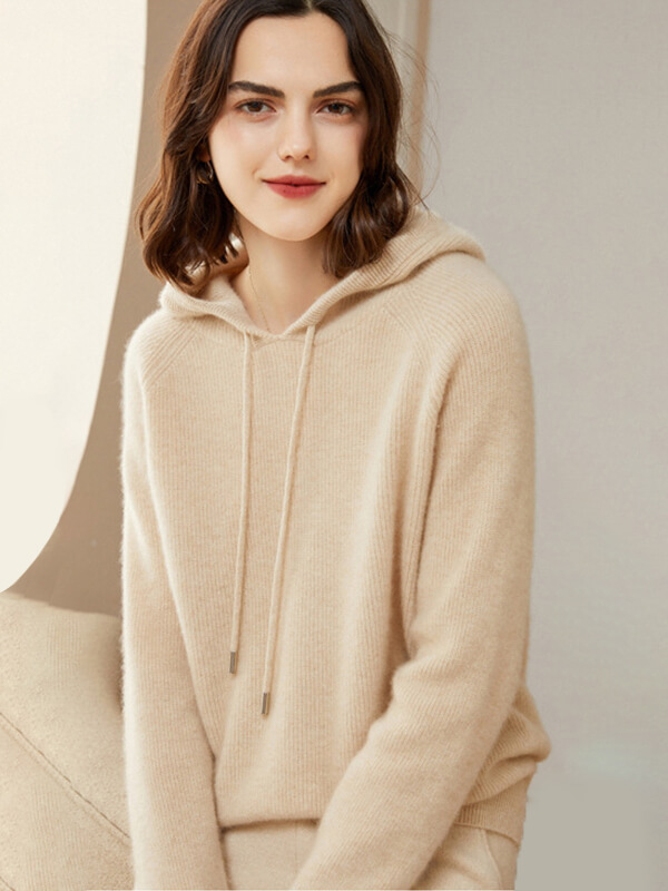 Women's Superfine 100% Cashmere Hooded Sweater