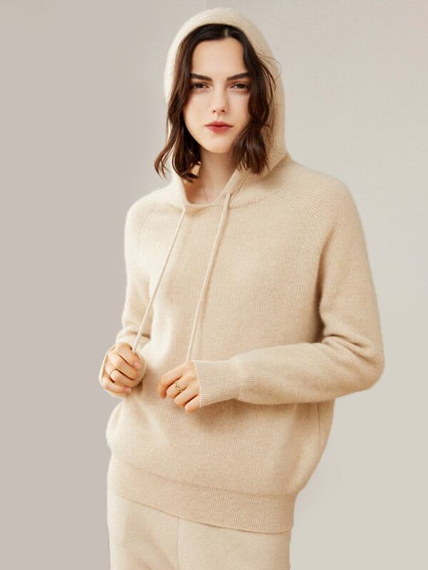 Women's Superfine 100% Cashmere Hooded Sweater