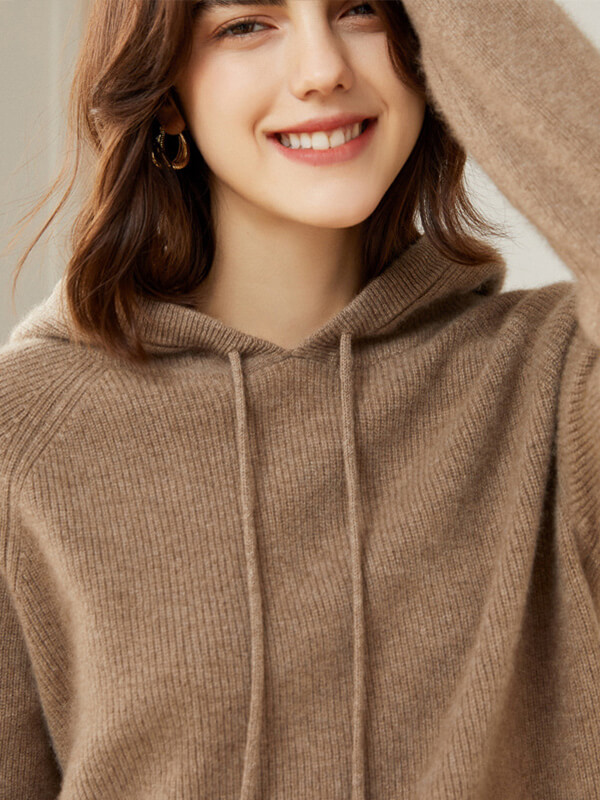 Women's Superfine 100% Cashmere Hooded Sweater