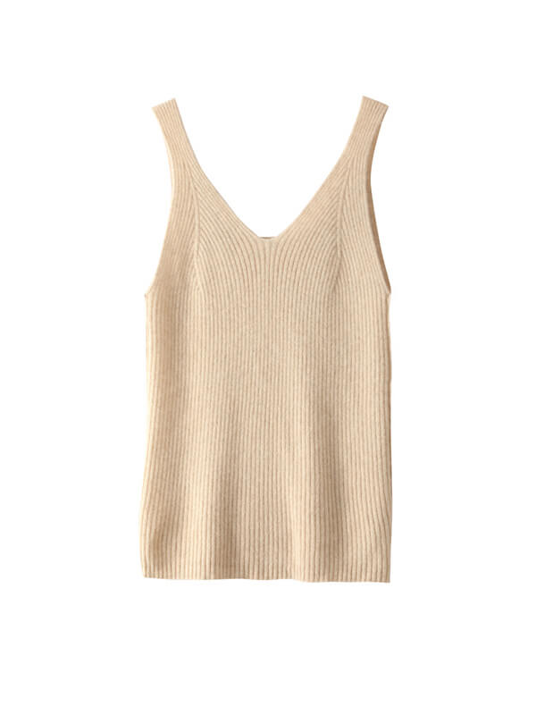 Reversible Cashmere Camisole Vest Wearable Front and Back