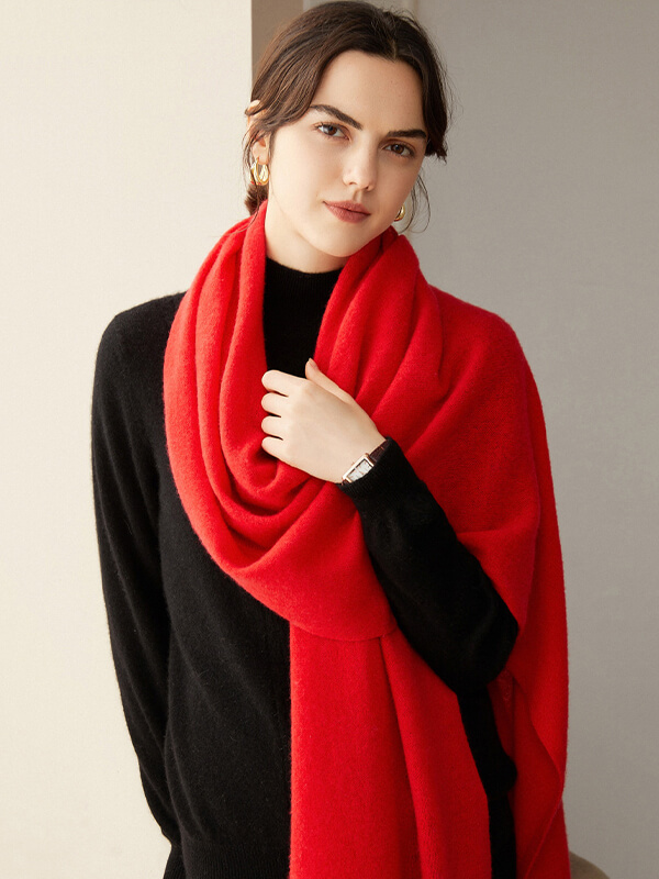 100% Cashmere Solid Color Scarf