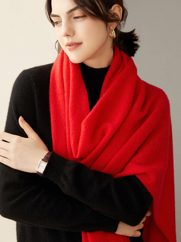 100% Cashmere Solid Color Scarf