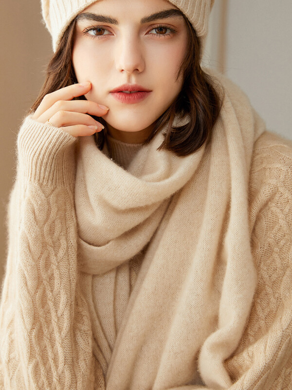 100% Cashmere Solid Color Scarf