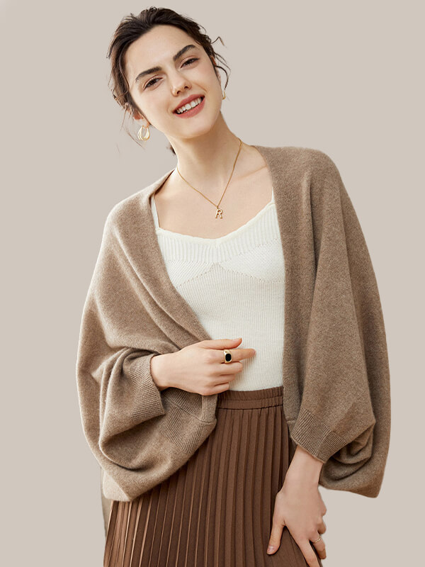 Women's Solid Color 100% Cashmere Shawl Collar Cardigan