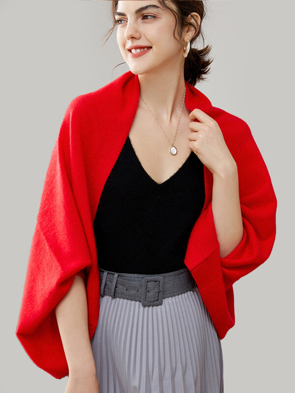 Women's Solid Color 100% Cashmere Shawl Collar Cardigan