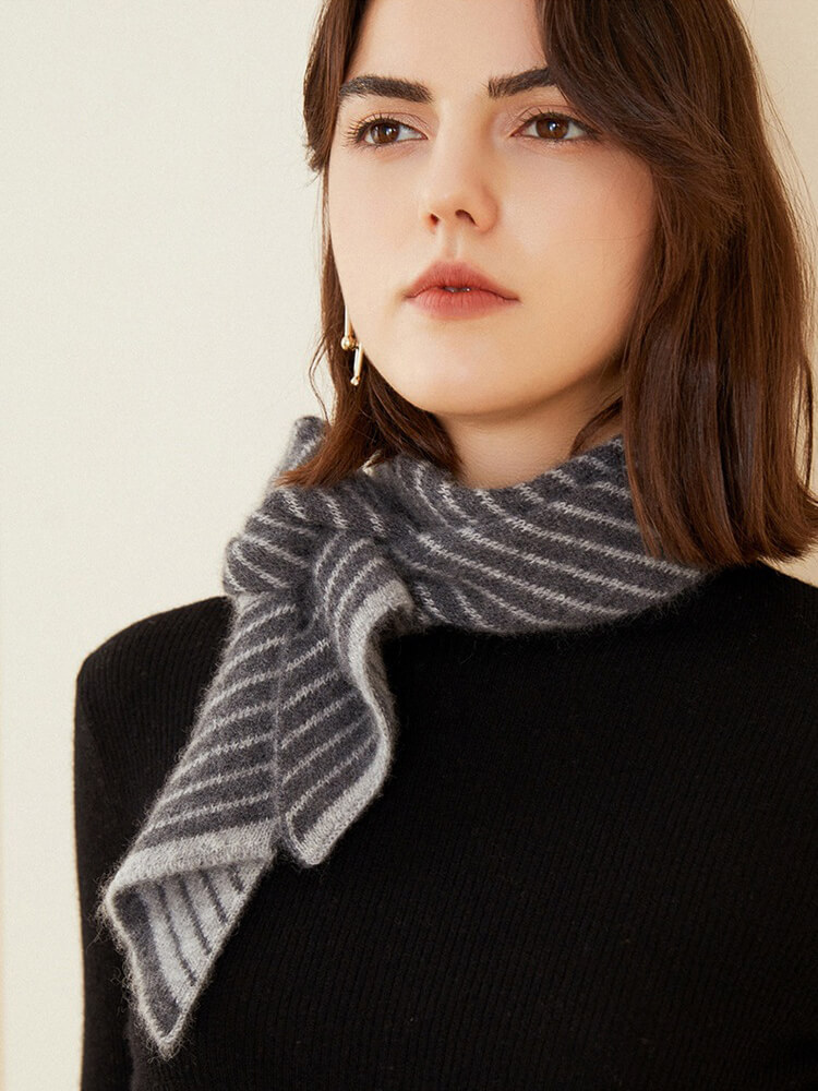 Striped Pure Cashmere Scarf