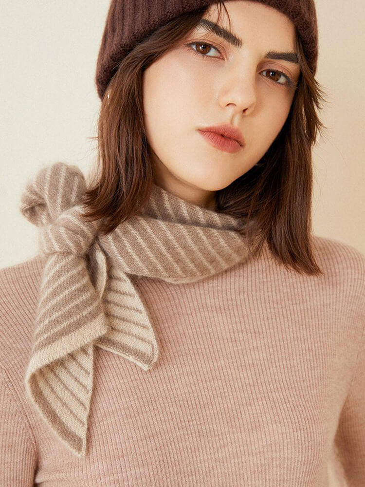 Striped Pure Cashmere Scarf