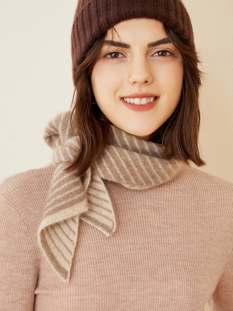 Striped Pure Cashmere Scarf