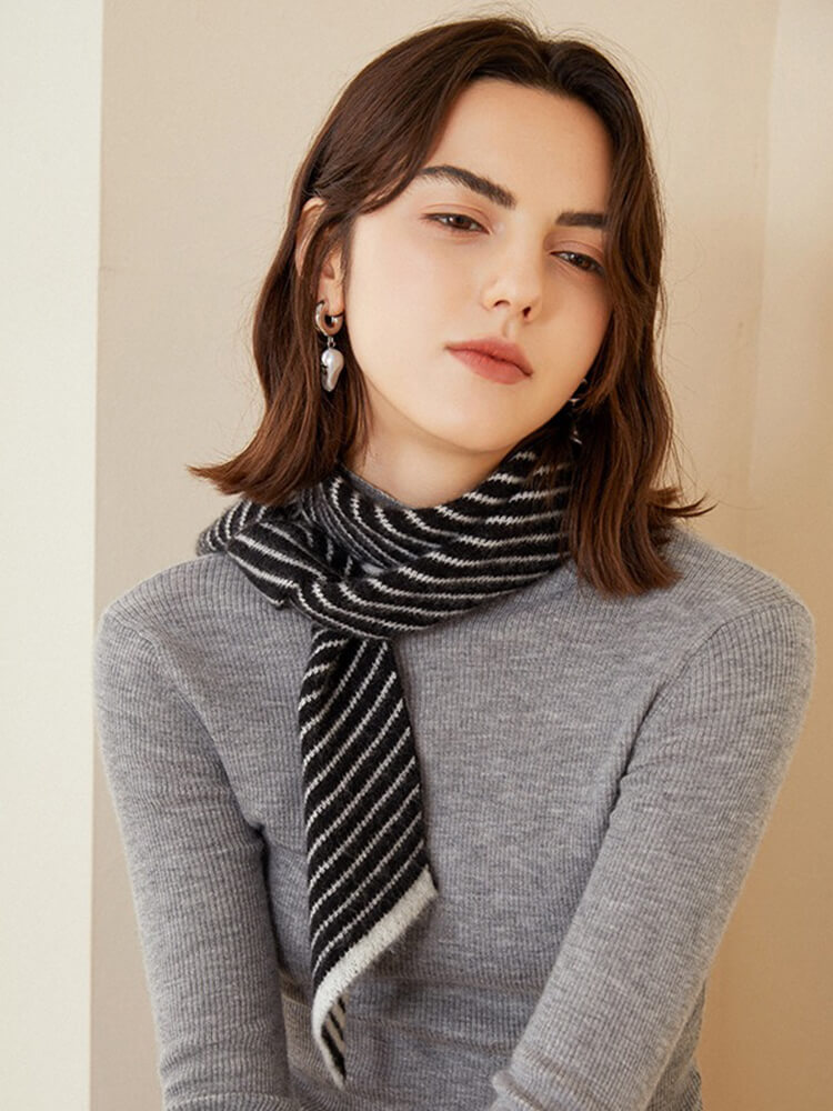 Striped Pure Cashmere Scarf